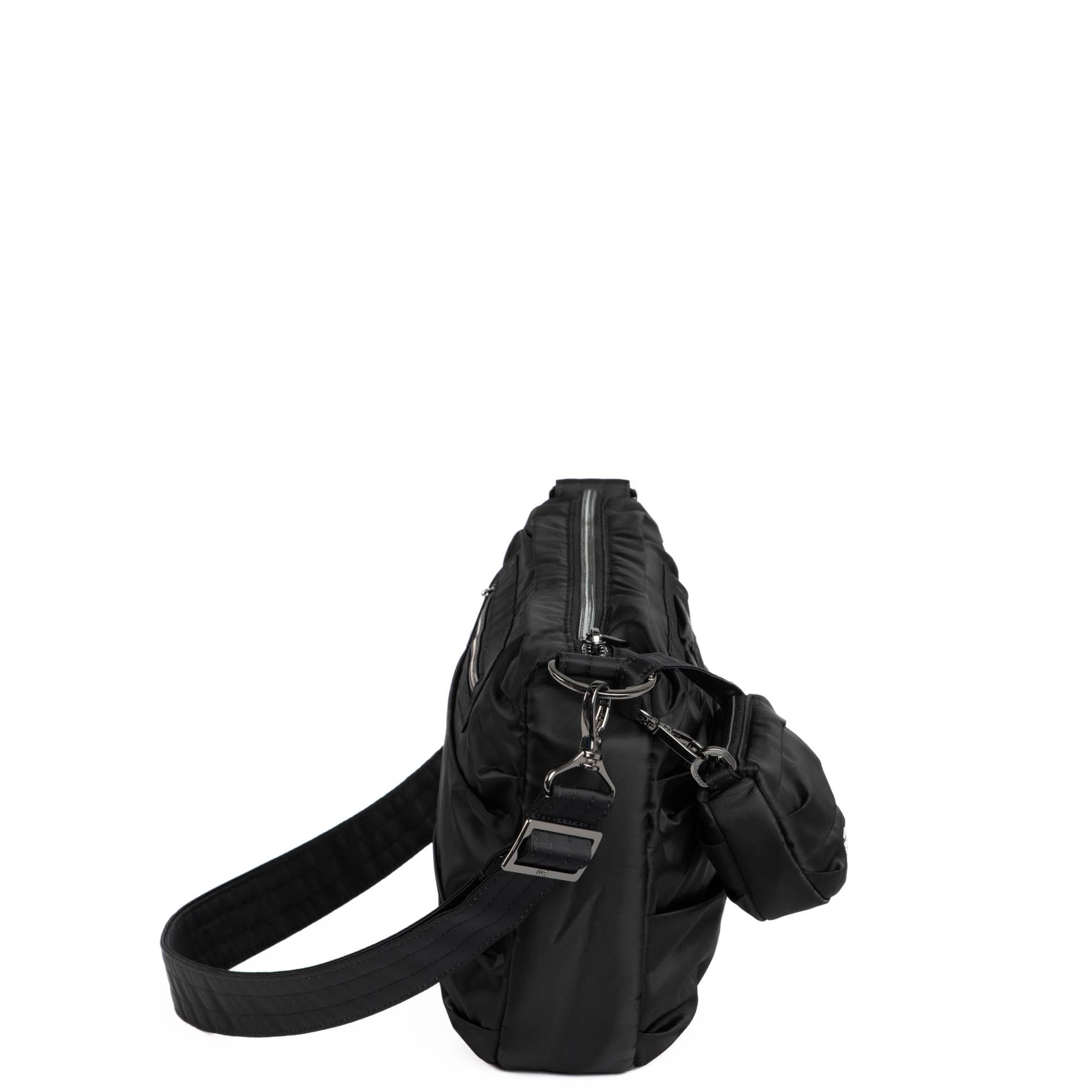 Scuffle Pleated Crossbody Bag with Disco Pouch - BLACK - Scuffle_Black_03